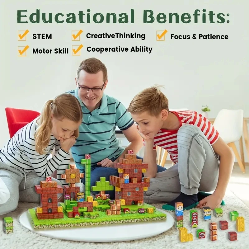 Creative Magnetic Building Block Bricks My Famous Scene World Architectural Set DIY Model Kids Toy Christmas Gifts for Boy Girls
