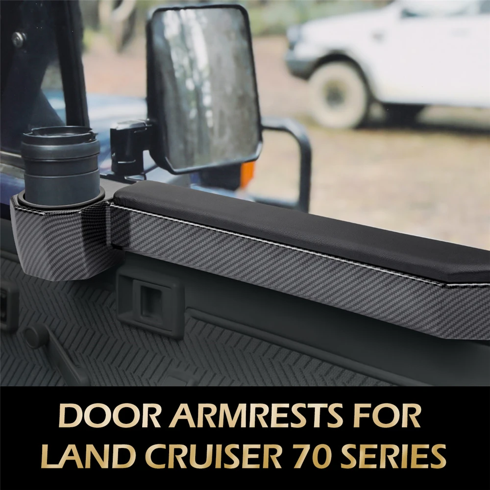 thumbnail image 2 of For Toyota Land Cruiser 70 76 79 Hj75 Hzj75 Hzj79 Hdj79 Pair Door Armrest Cup Holder Organizer Car Accessories 2 of 11