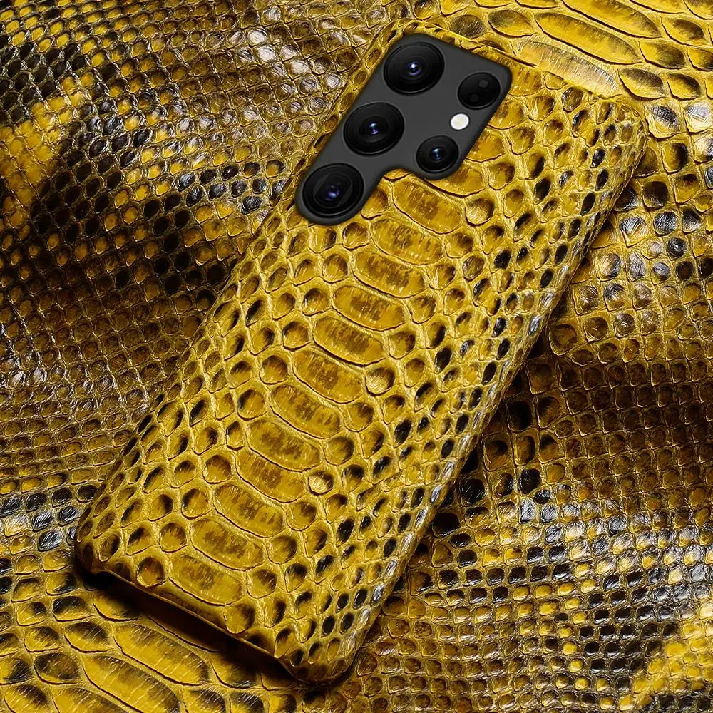 

Роскошный чехол для телефона LANGSIDI из натуральной кожи питона для Samsung Galaxy s23 S22 Ultra S21 Plus S20 Note 20 fe из змеиной кожи