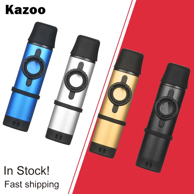Professional Kazoo Aluminum Alloy Kazoo Woodwind Instrument Musical Instrument Metal Kazu Flute Wood Kazoo Piccolo music gifts 1