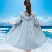 Thin Sunscreen Clothing Women Long Jacket 2025Summer New UV Protection Korean Versatile Sunscreen Shirt Coat Female Windbreakers 1