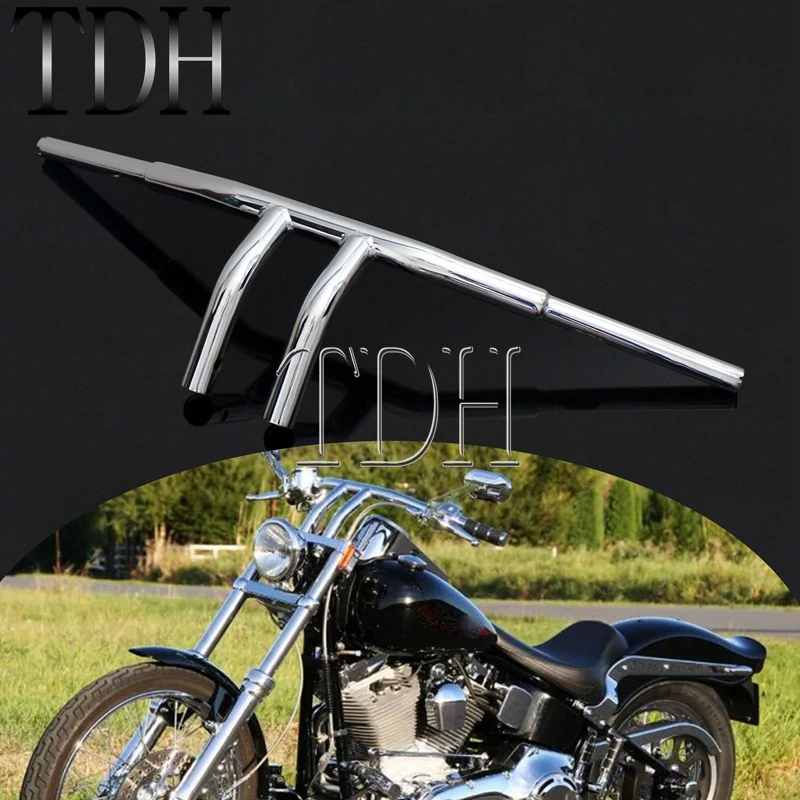 

1-1/4" Motorcycle Handlebar 8" Rise T-Bars Fat Bar For Harley Chopper Cafe Racer Sportster XL Touring Dyna Fat Bob Bobber Street