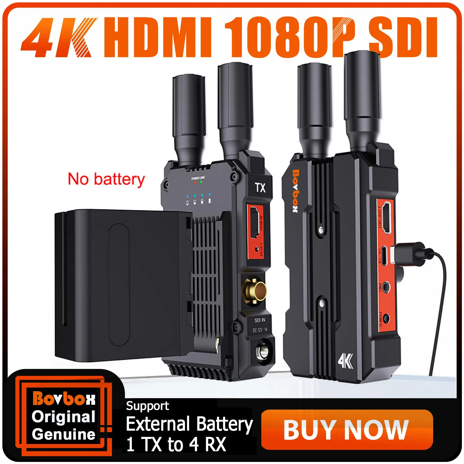 WL098 Wireless Video Transmission System 1080P SDI HDMI Extender Transmitter and Receiver 4K for Wedding Camera Live Streaming