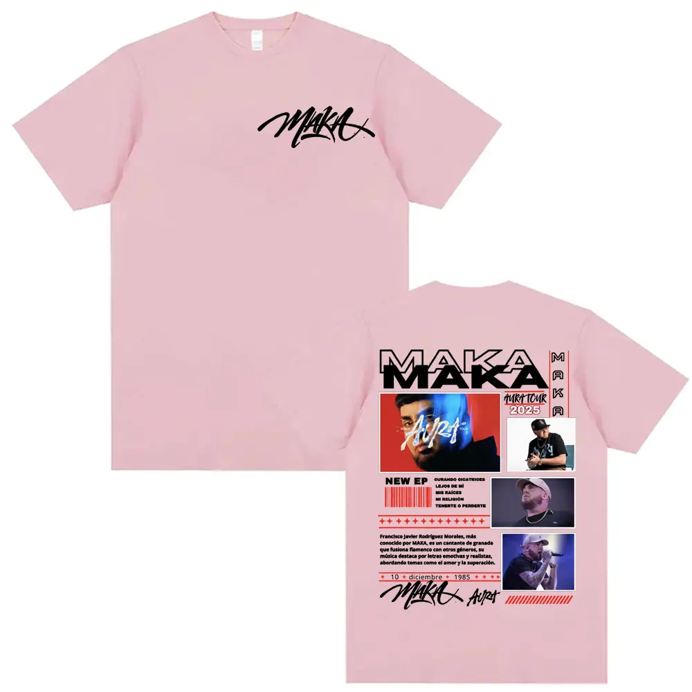 Rapper Maka Aura Tour Album 2025 T Shirts for Men Women Vintage Style Harajuku Street T-shirt Casual High Quality Cotton T Shirt 4