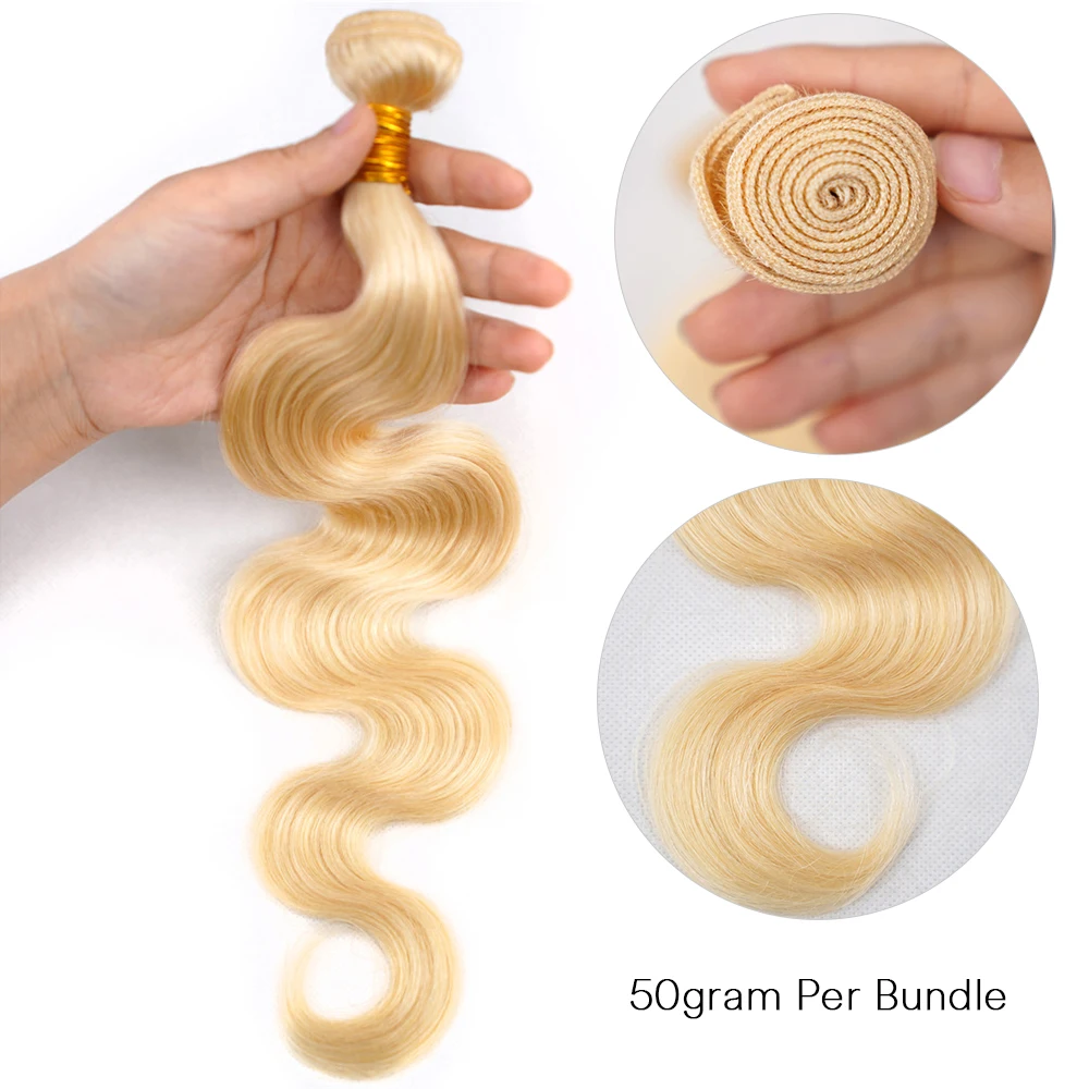 Human Hair Extensions Human Hair Bundles Human Hair Bulk 613 Blonde Bundles 10-30 Inch 613 Body Wave Bundles 50g/Pcs Blonde Bundle