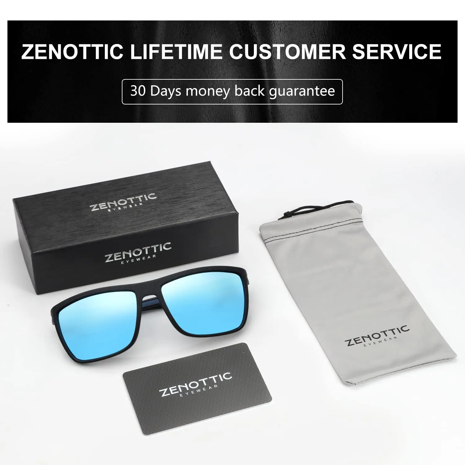 ZENOTTIC, Gafas De Sol Graduadas Progrivas De Acetato Con Tilo