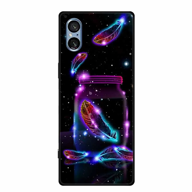 Stylish Black Silicone Soft Phone Case with Fashion Pictures