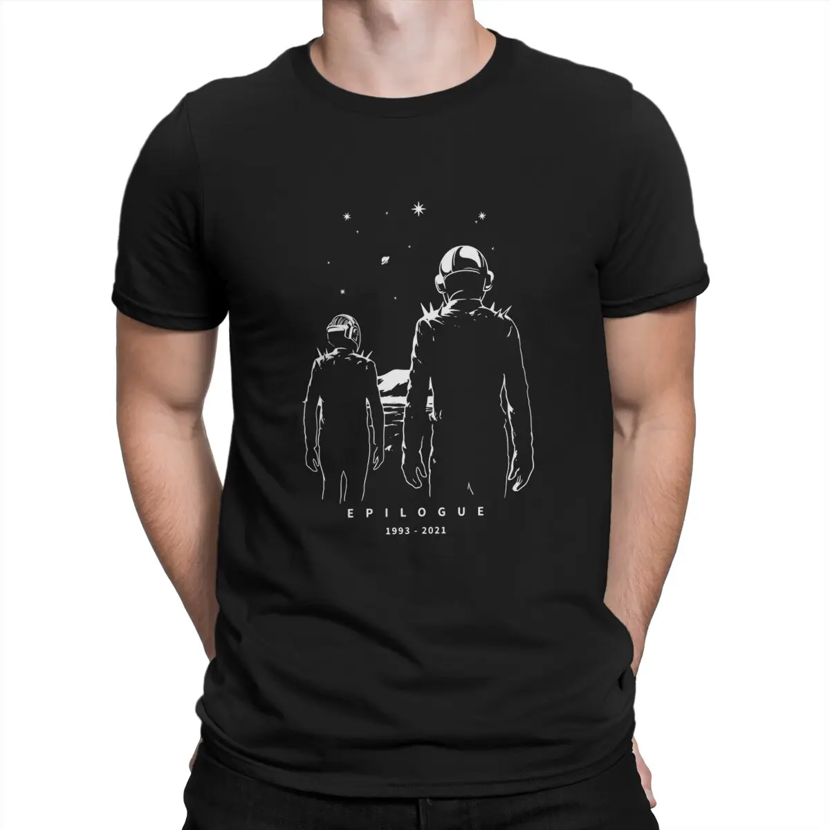 

Band DAFT PUNK Back Shadow Guy Manuel de Homem Christo Tshirt Homme Men's Tees Blusas T Shirt For Men
