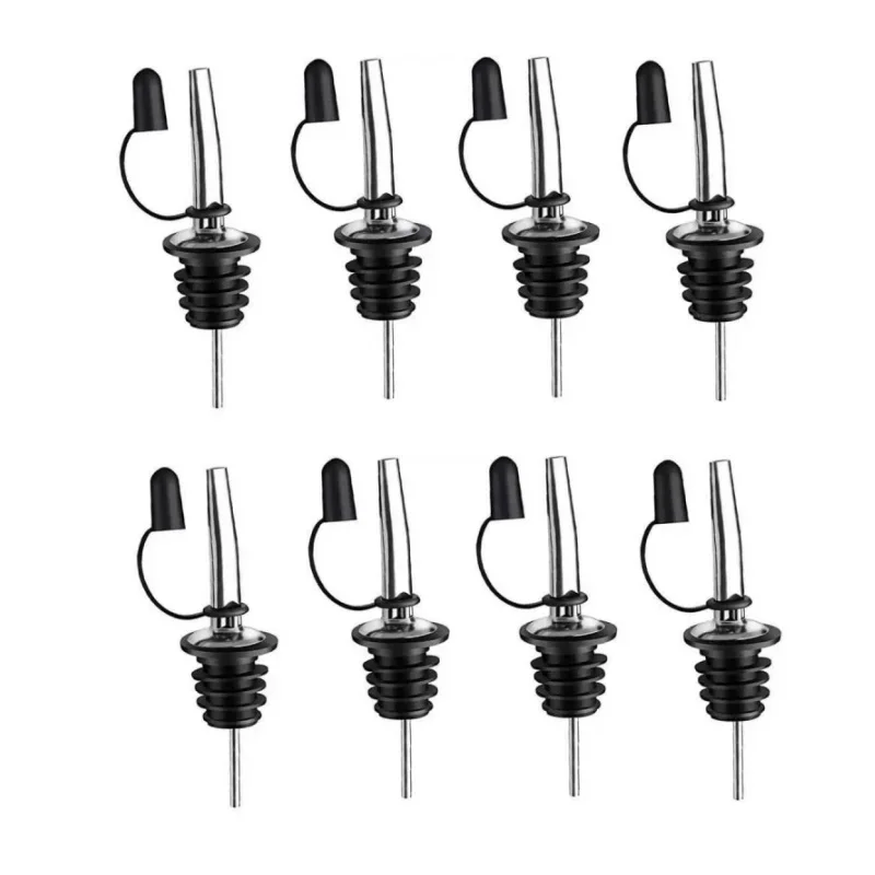 Stainless Steel Wine Pourer Olive Oil Stopper Cap Dispenser Spout Sauce Vinegar Auto Open Pourer Nozzle Wine Liquor Bottle Plug
