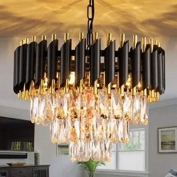 Modern Black & Gold Chandelier 1