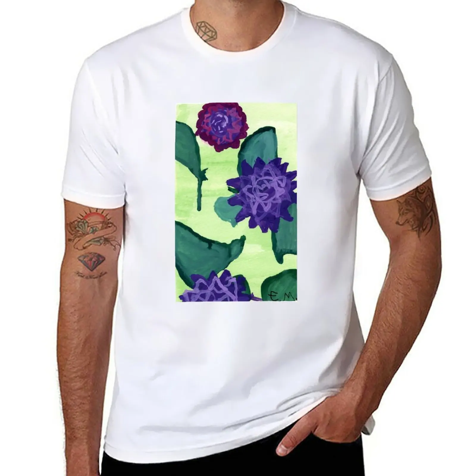 

Purple flowers T-Shirt korean fashion cute clothes sublime Blouse mens t shirts