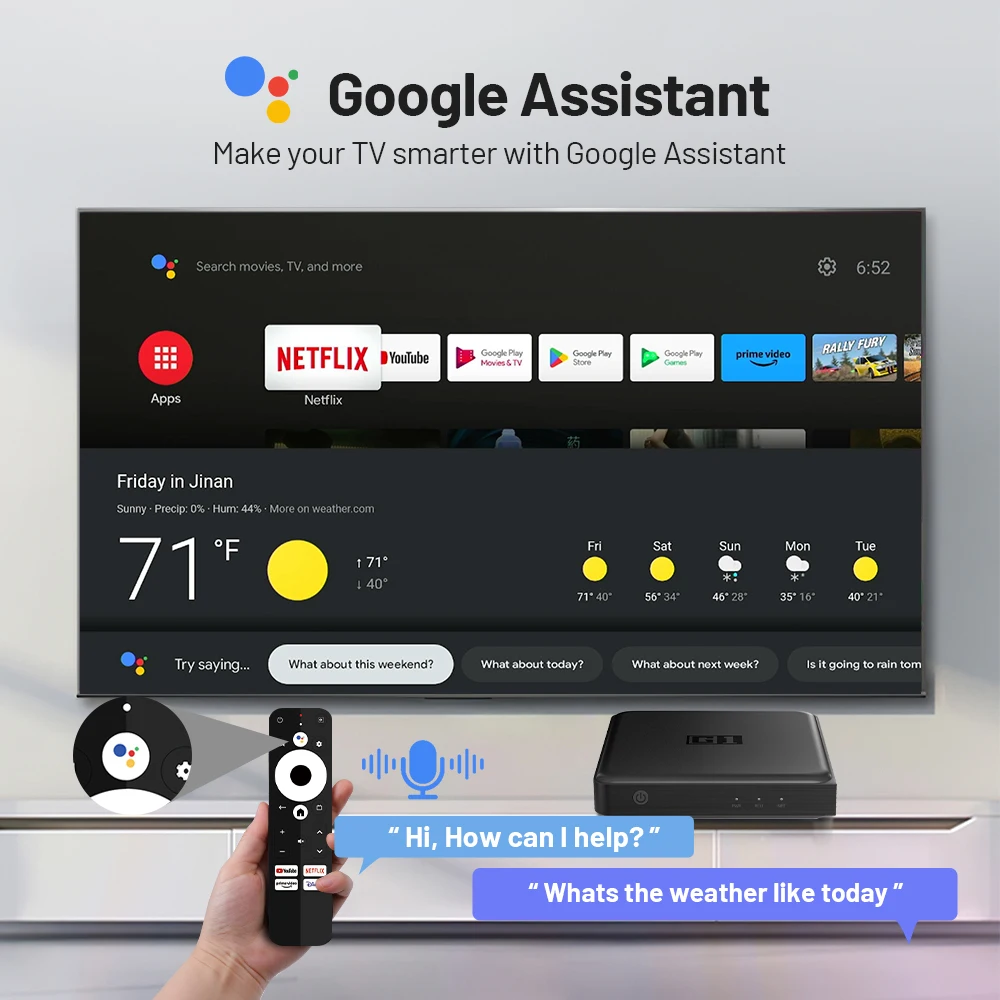 Android 14 G1 S905X4 WiFi6 TV Box Smart 4K for Netflix 4GB 32GB Dolby Vision HDR10+ Google Assistant 100M LAN set-top box TV