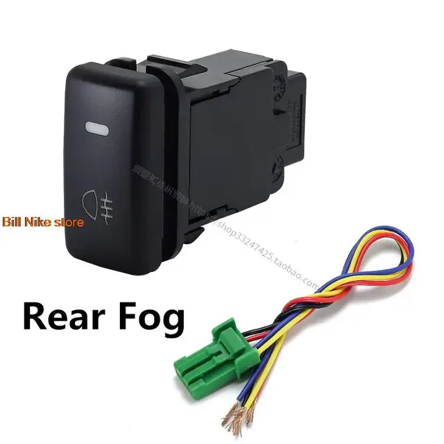 For Toyota PRADO 2003-2009 Front Fog Light LED DRL Heating Up Tail Gate Radar Parking Sensor Switch Button with Wire yellow