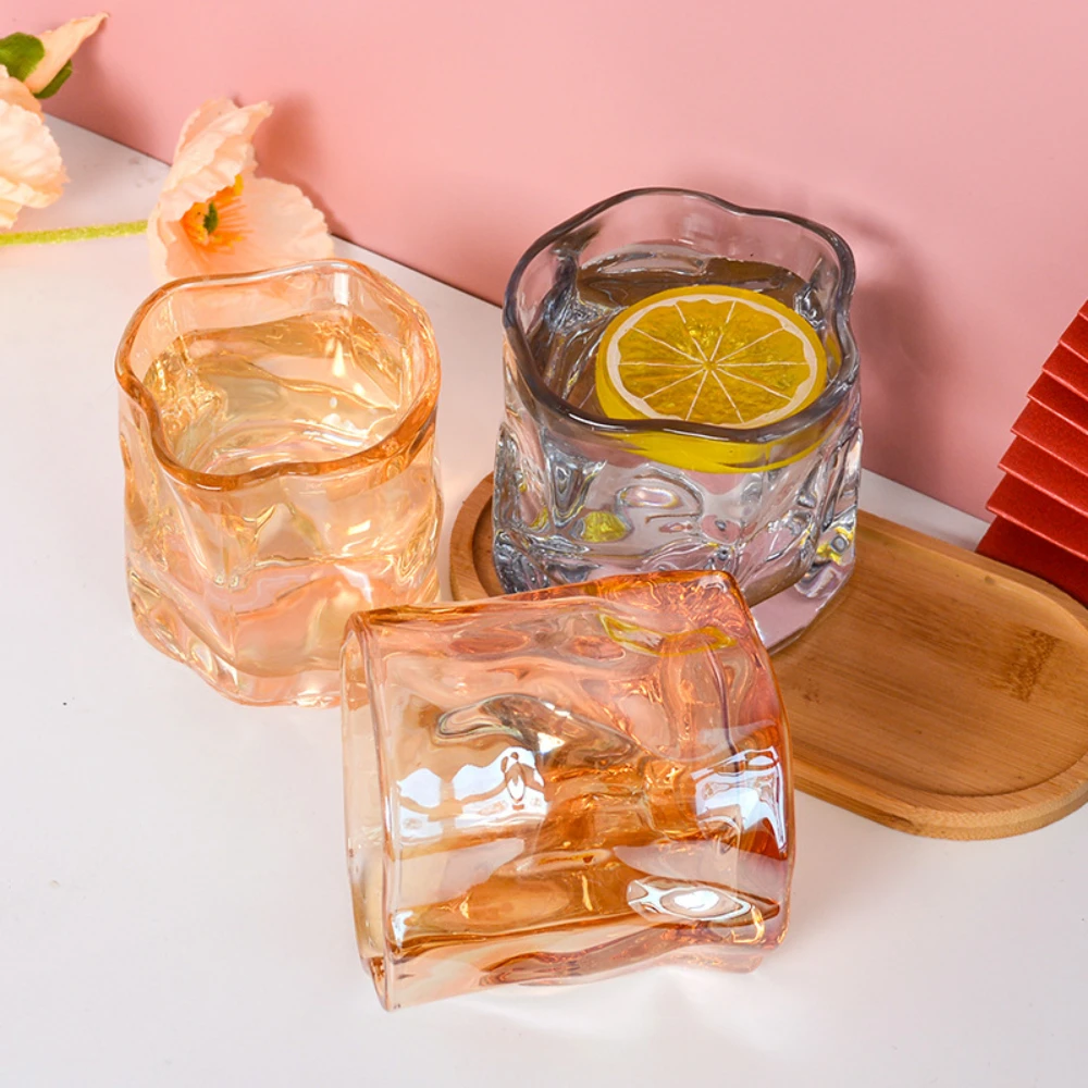 Twist Tea Cup Candle Jar Glass Container for Candle Making Polished Irregular Candlestick Office Decor DIY Scented Candles Gifts