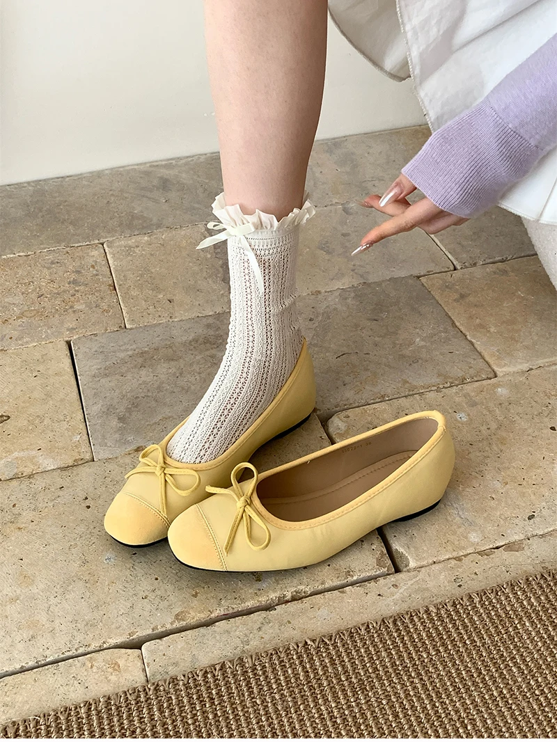 Spring Brand Women Flats Round Toe Shallow Slip On Ladies Casual Ballet Shoes Soft Sole Eelgant Dress Shoes