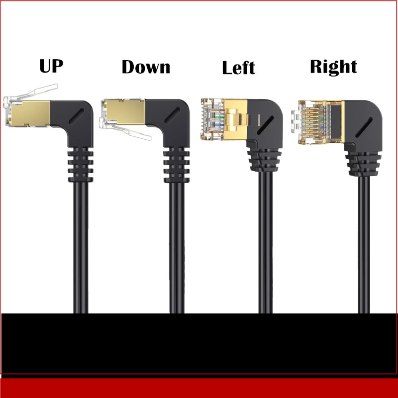 8p cat8 Stecker zu Buchse rj45 Verlängerung kabel Kabel rechtwinkliger Winkel rj45 Stecker zu Buchse Verlängerung leitung rj45 Stecker Buchse Adapter – Detail 13