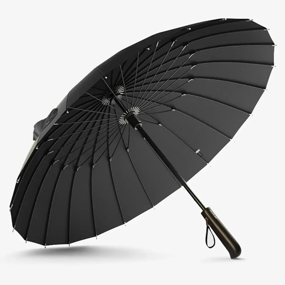 Straight Long Umbrella OLYCAT 24K Windproof Strong Wooden Handle Rain Umbrella Women Men Business Glassfiber Paraguas automatic umbrella capsule umbrella folding umbrella lace umbrella umbrella cover sun umbrella