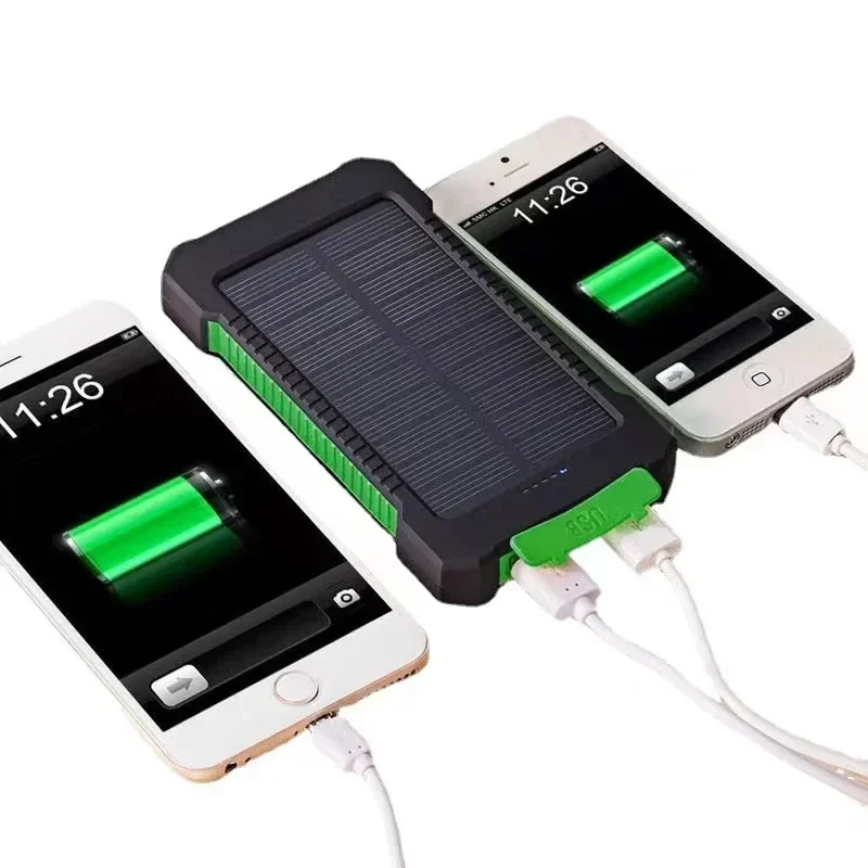 New 20000mAh portable Solar Power Bank Outdoor Wild Fishing Camping Large Capacity Backup Power Supply Rapid Charging Power Bank 6