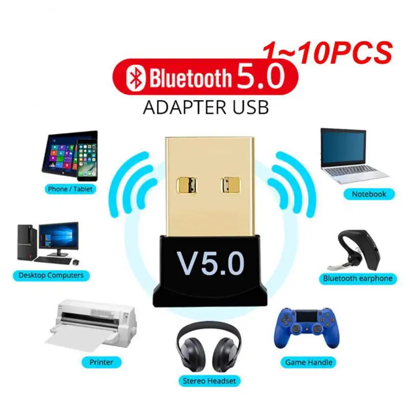 

1~10PCS Car USB Bluetooth 5.0 Adapter Transmitter Bluetooth Audio Receiver Wireless USB Adapter Expansion Auto Electronics