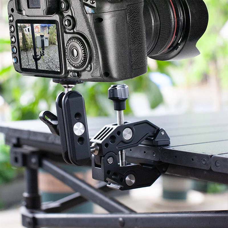 Super Clamp Camera Clamp Mount Monitor 360 ° Ballhead Magic Arm Adapter With1/4 "-20 3/8" Per Canon Nikon Dslr Camera/Gopro/Lights