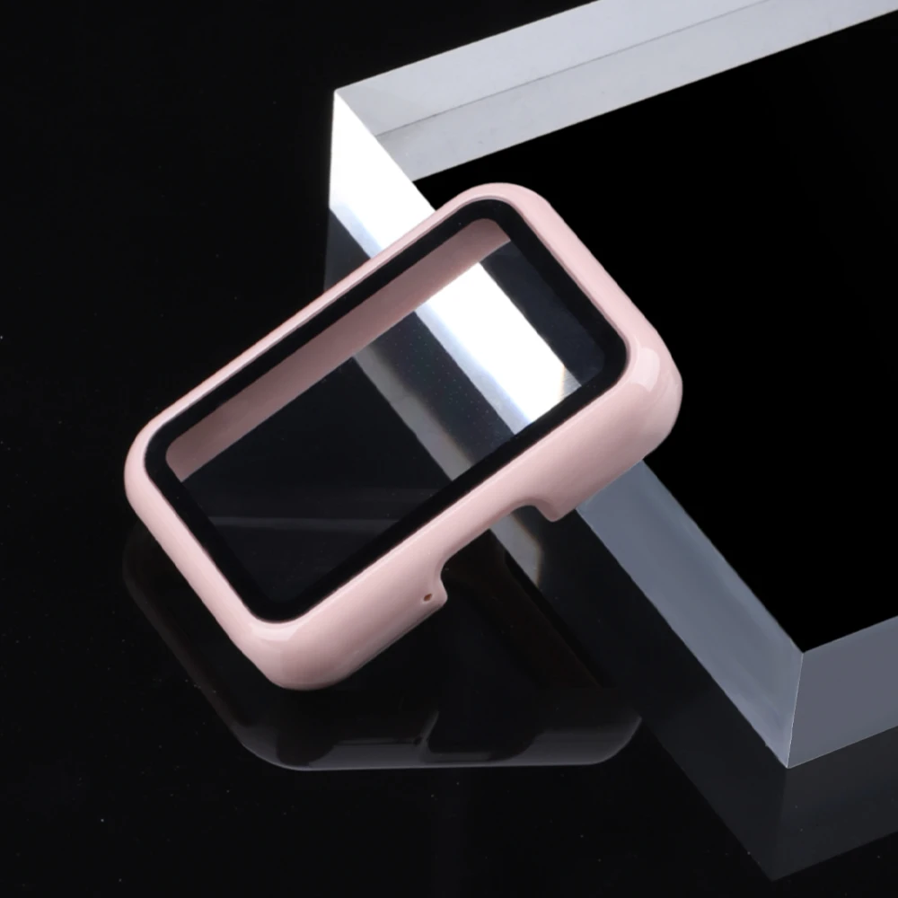 Full-Coverage Tempered Glass Watch Case with Durable Hard PC Frame - Drop-Proof Protection