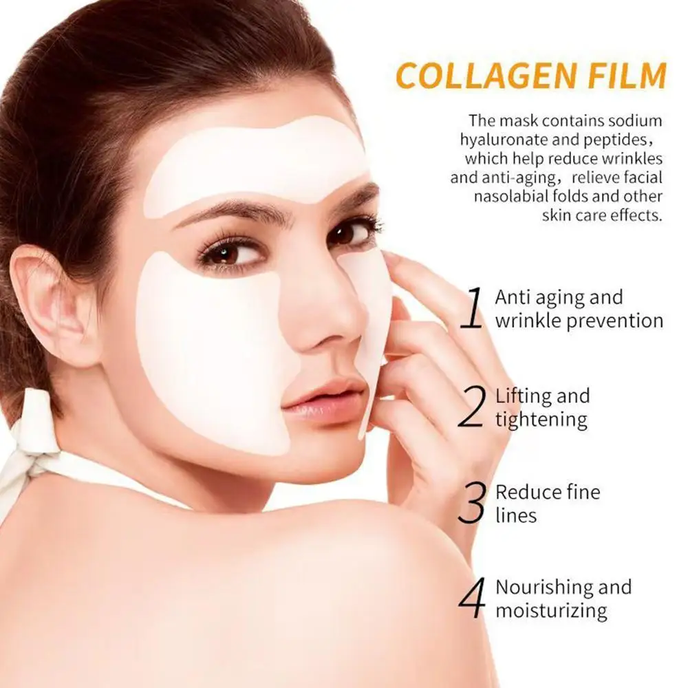 5Set Collagen Film Paper Soluble Facial Mask Cloth Anti-Aging Soluble Water Face Filler Full Collagen Fiming Lifting Face Care