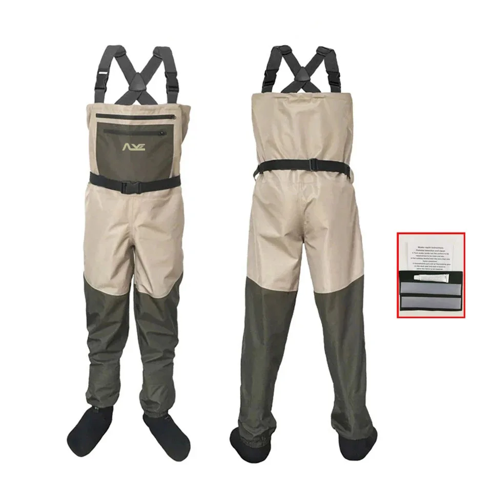 Fly Fishing Waders, 3/5 Layers Waterproof Wading Hunting Fishing Clothes, Neoprene Socks Waders, Chest Overalls