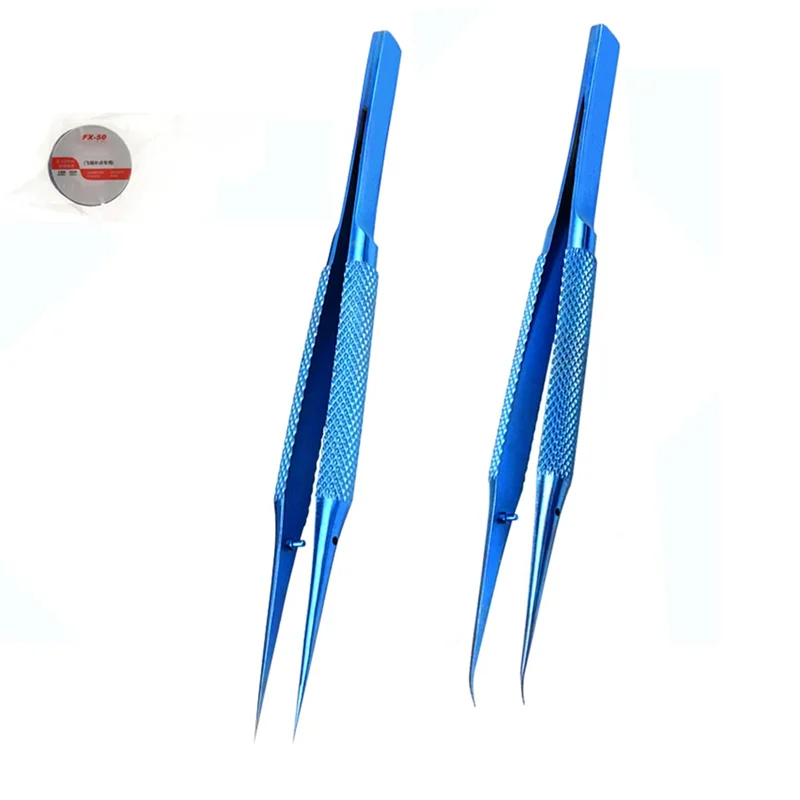 2025 트렌드 2개 세트 티타늄 합금 핀셋 기계 0.15mm 날카로운 끝부분 직선 굽힘 탈자기화 도구