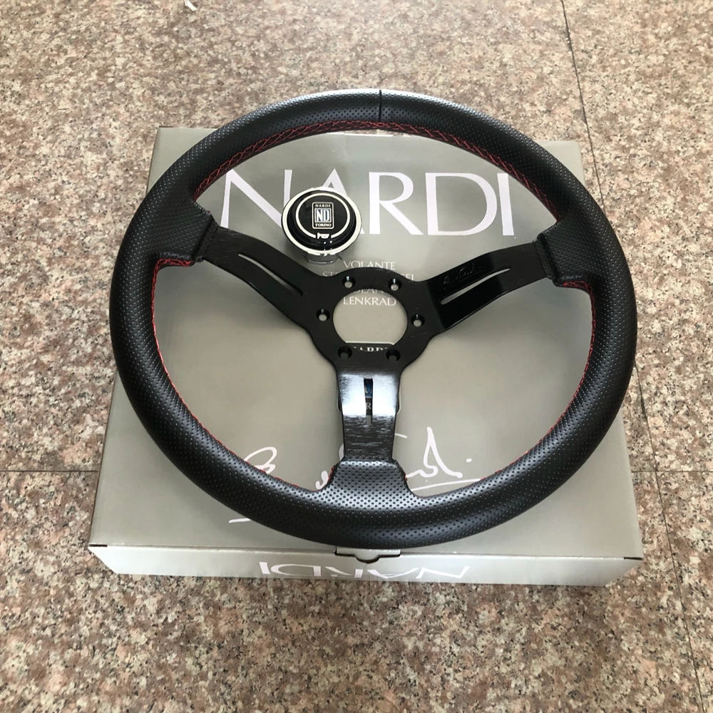 Classic 14 Pollici Universal Racing Drift Nardi Volante Car Punch Leather Jdm Volante Volantes Per Honda Toyota Bmw Vw