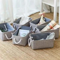 Shelf storage box -11.8x7.9x5.2 inch gray small storage basket, used for organizing, fabric storage cube 2