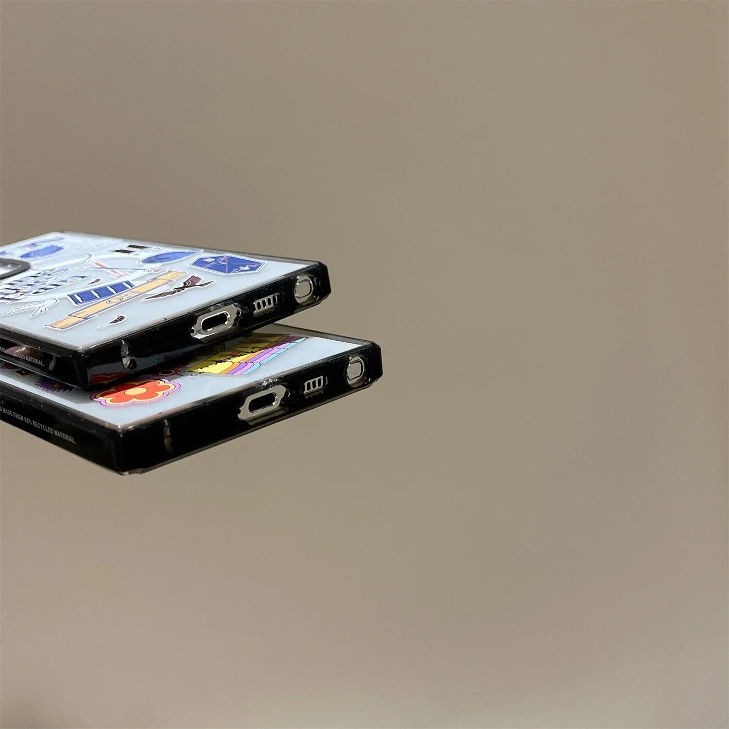 KPOP MagSafe Acrylic Black Border Case for Samsung Galaxy S22 Ultra S23 Ultra S24 Ultra Cover Protective Case