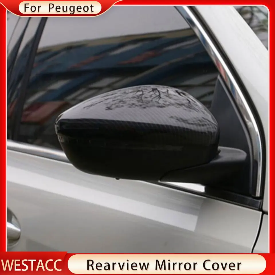 Right Side Door Wing Mirror Cover Cap Gloss Black For PEUGEOT 308 Mk2 2013-2022