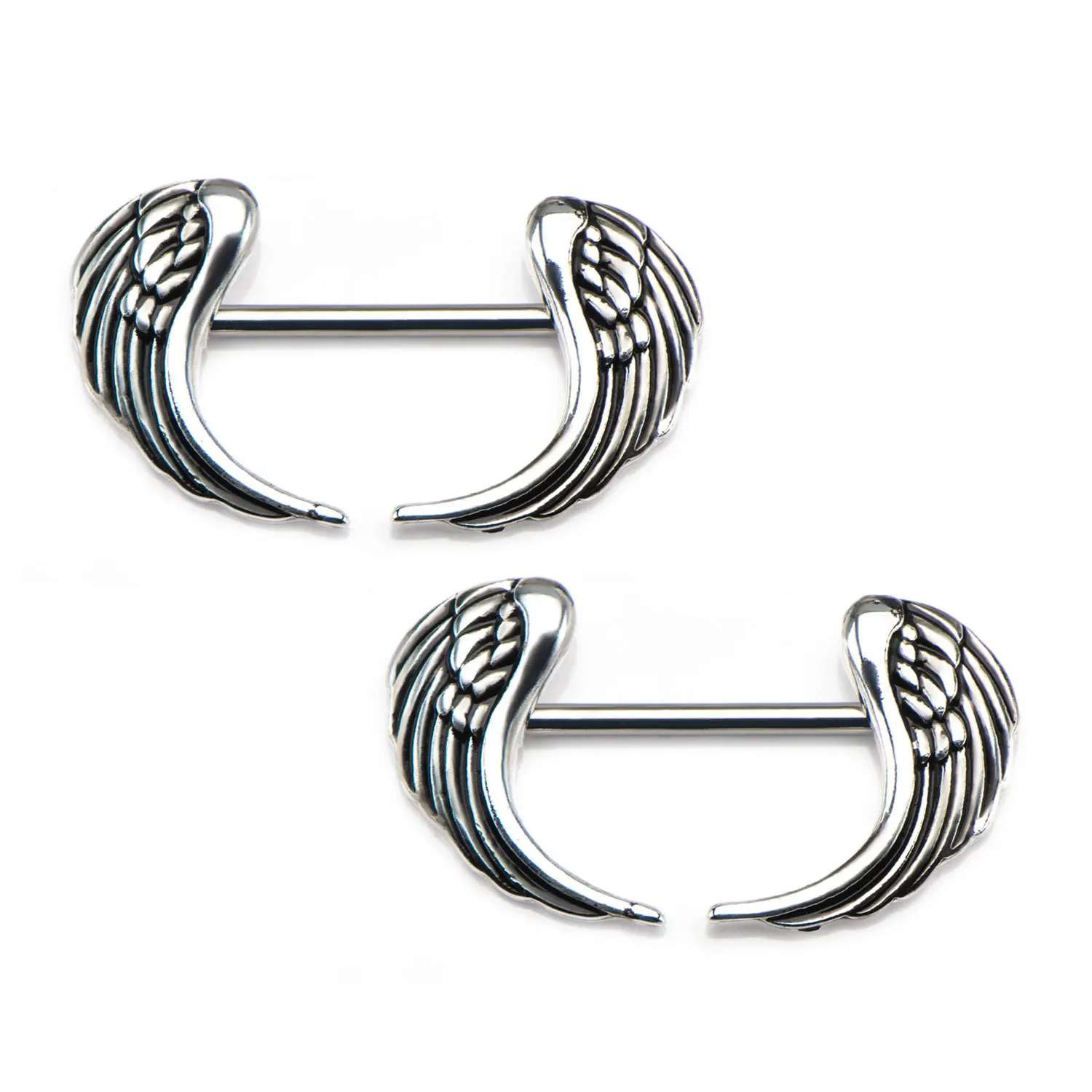 Fashion New Angel Wings Breast Ring Stainless Steel Hypoallergenic Breast Clip Body Jewelry
