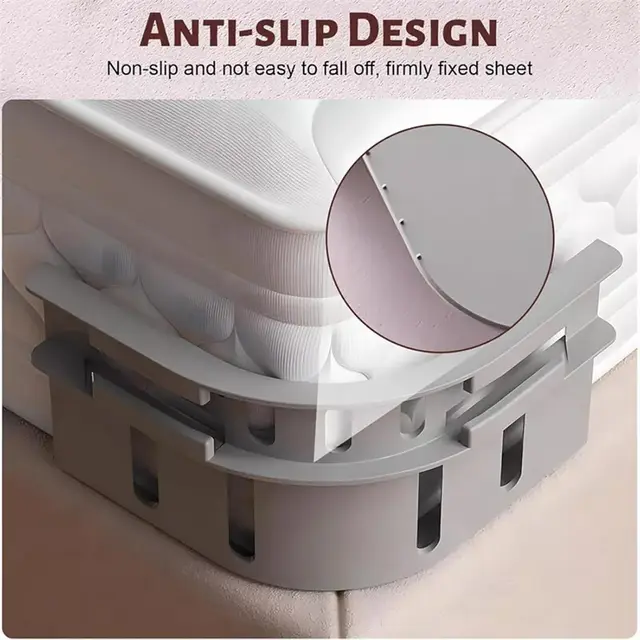 Porta lenzuolo, confezione da 4, materasso ultra sicuro, adatto alle rughe scivolanti, cinghie elastiche regolabili e durevoli con impugnatura extra resistente 5
