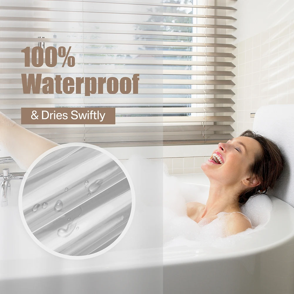 Shower Curtains Clear Shower Curtain Waterproof White Gray Bath Curtains Liner Transparent Pink Bathroom Mildew PEVA Home Luxury Hooks
