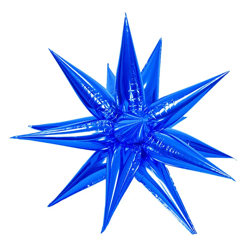 12 globos de aluminio con forma de estrella explosiva para bodas, cumpleaños, fiestas, festividades, suministros de decoración, gotas cónicas