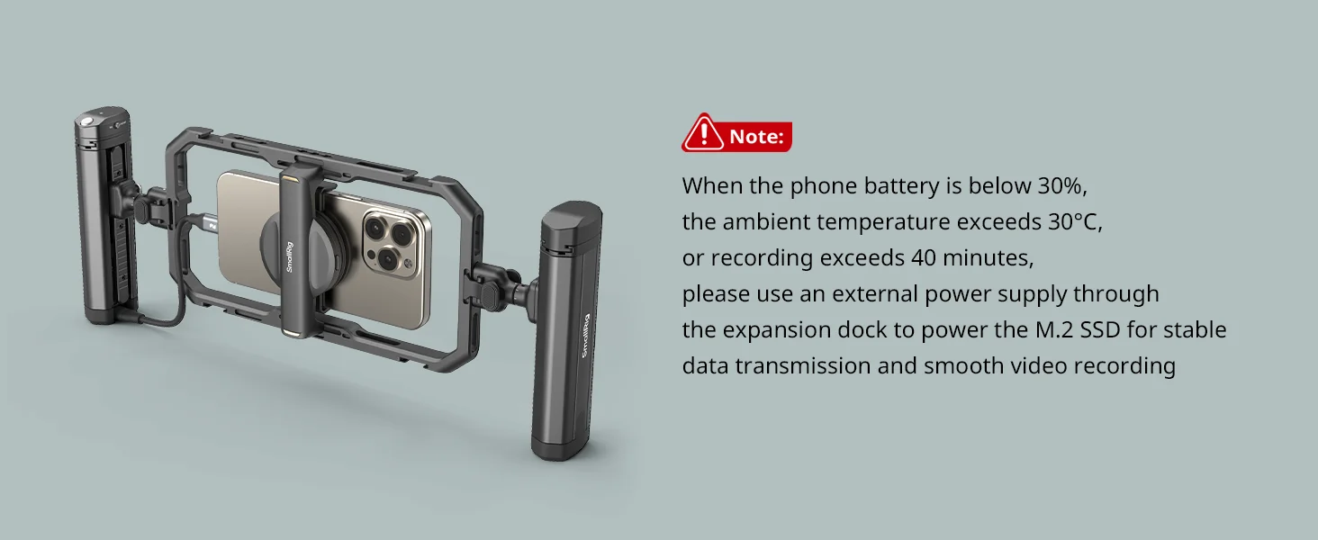 Rotatable Bilateral Quick Release Side Handle with M.2 SSD Enclosure & Wireless