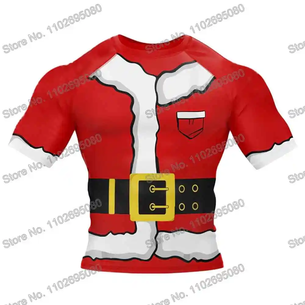 Rash Guard Xmas Santa Claus Surf Clothing Rash Guard for Men Women