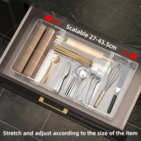 Kitchen Silverware Drawer Organizer Expandable Utensil Tray Adjustable for Spoons Forks Knives Flatware and Cutlery Organizer 2