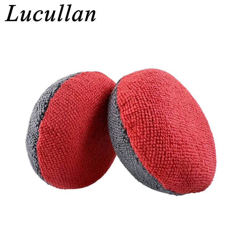 Lucullan 4 극세사 퍽 NO SOAK 어플리케이터 - 내부에 플라스틱 장벽이 있는 인체공학적 세라믹 코팅 스폰지