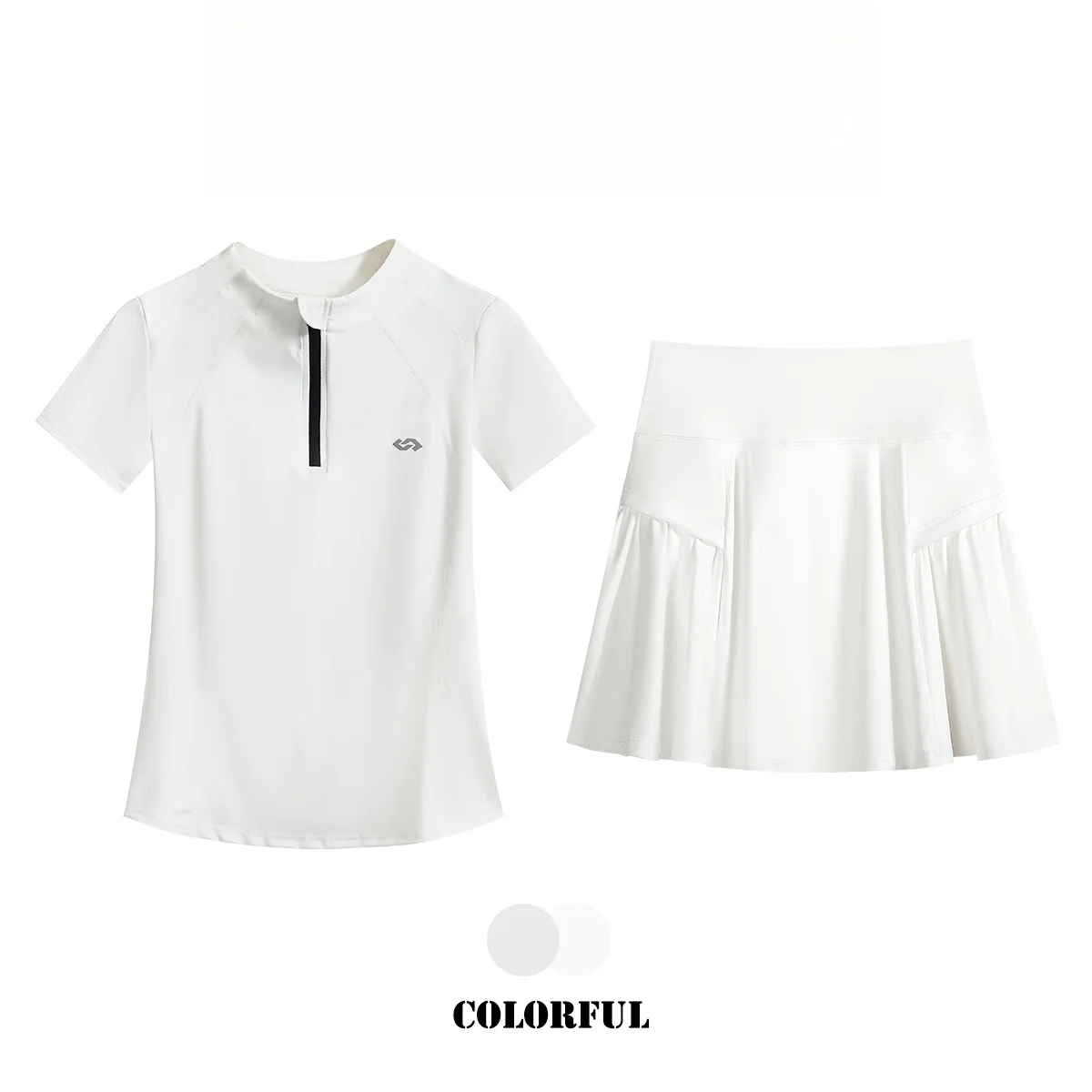 ตัวเลือกสินค้า ชุดกีฬาผู้หญิง 2 ชิ้น กระโปรงเทนนิส Skort ฤดูร้อน 2025