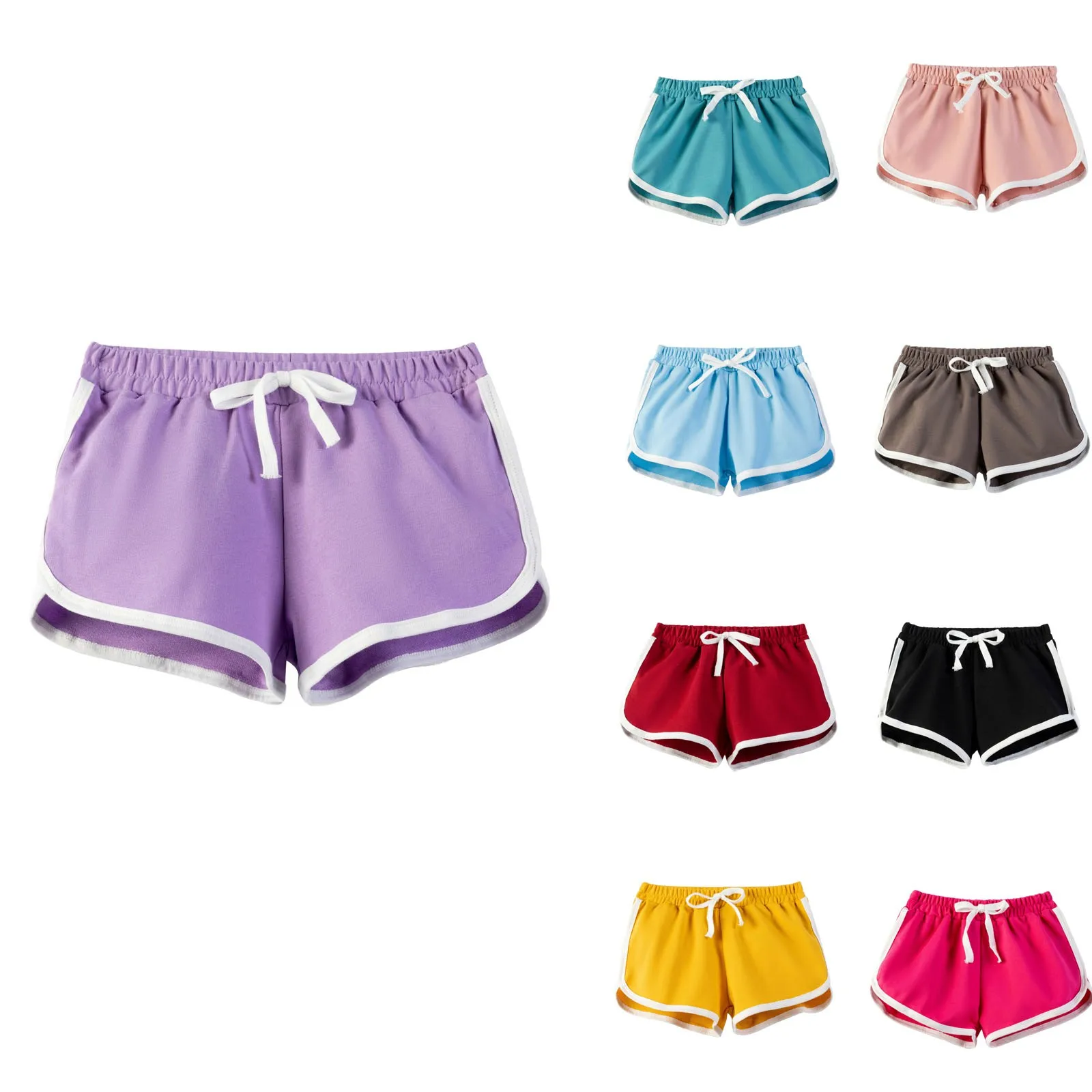 Korean Children'S Shorts Summer New Baby Cool Sports Pants Casual Solid Color Shorts Girls' Summer Children'S Clothing
