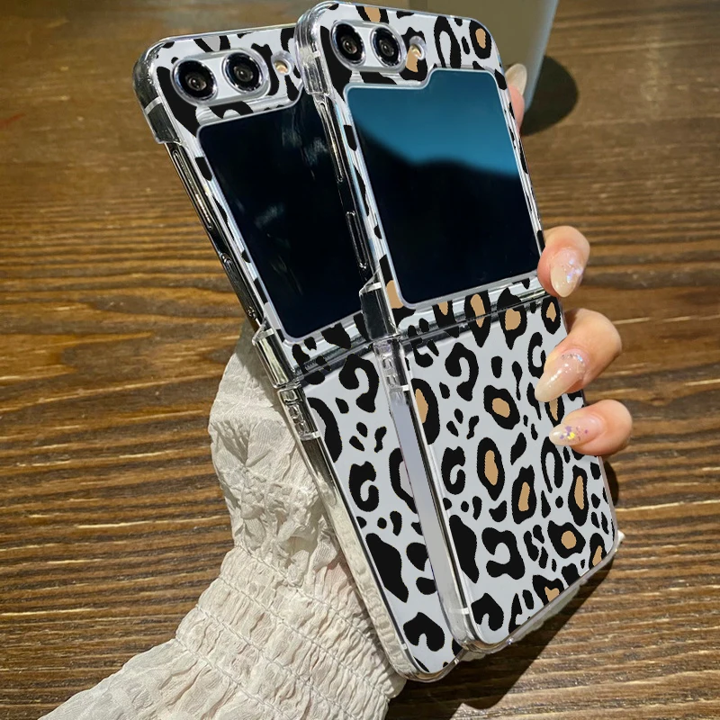 Leopard Print Clear Hard PC Luxury Shockproof Phone Case