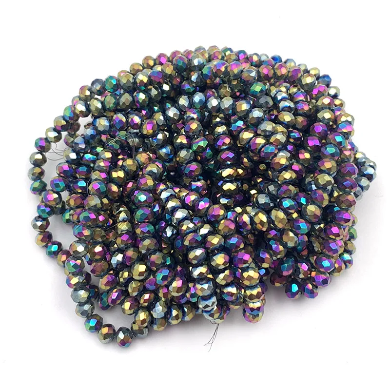 Sparkling Blue Crystal Rondelle Glass Beads for Jewelry and DIY Crafts