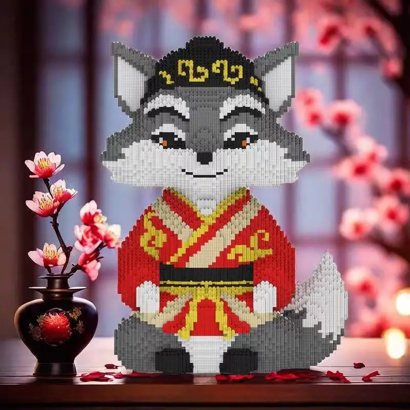 60Cm New Guochao Fox High Difficulty Children's Puzzle Ornament Boys and Girls Series Small Particle Building Block 3