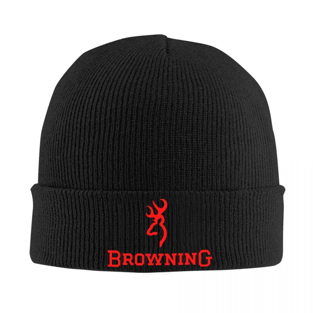 

Red Browning Firearm Gun Beanie Cap Unisex Winter Warm Bonnet Femme Knitting Hats Pistols Skullies Beanies Hats For Men Women