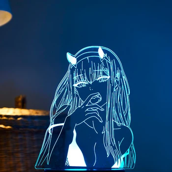 애니메이션 제로 투 3D 램프 피규어 야간 조명, 어린이 소녀 만화 선물 야간 조명 램프, 프랭크스 아크릴 라이트 보드 달링
