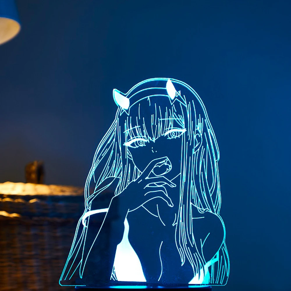 Anime Zero Two 3d Lamp Figure Nightlight Child Girls Manga Gift Night