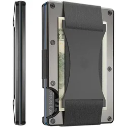 Forged Carbon Fiber Luxury Slim RFID Wallet with Money Clip for Men (Grey)