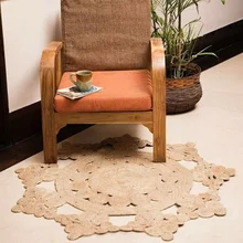 Tapis d'extérieur 100% naturel, rond et tressé à la main, pour salon, maison, décor en Jute naturel, moderne 
